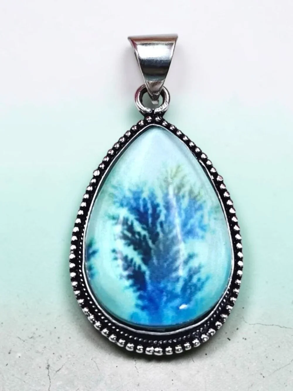 Dendritic Agate Handmade 925 Sterling Silver Pendant Sz-1.75